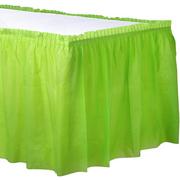 Kiwi Green Plastic Table Skirt, 21ft x 29in